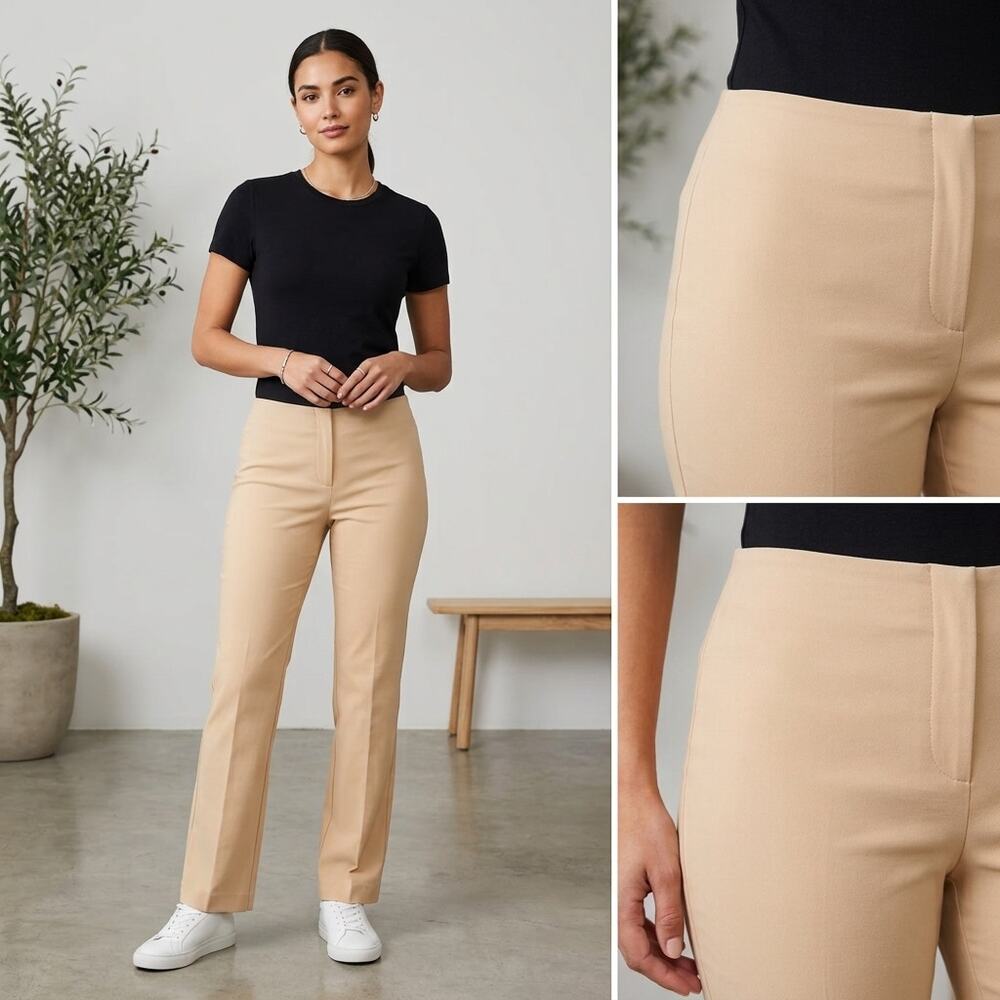 Lilly Pulitzer Dress Pants Size 8 Beige Straight Stretch Office Y2K Minimalist